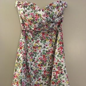 Ruby Rox - Flower Print Strapless Dress